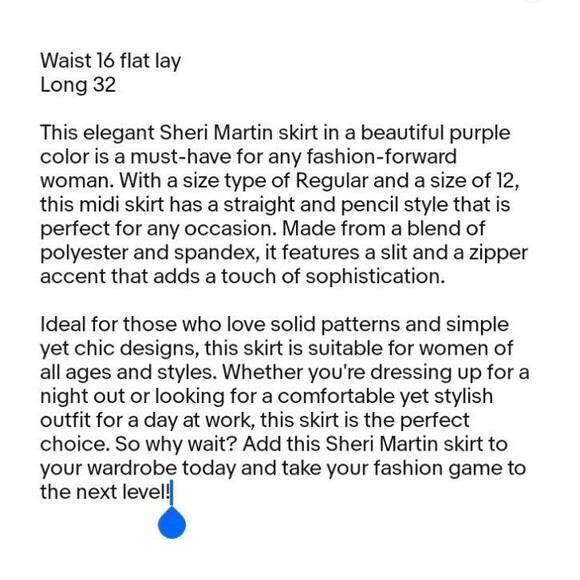 sheri martin New York Purple Skirt Size 12 - Picture 6 of 7